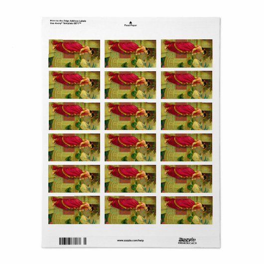 Hamsa und Damayanti von Raja Ravi Varma Adressaufkleber (Vorne)