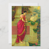 Hamsa und Damayanti von Raja Ravi Varma Dankeskarte (Vorderseite)