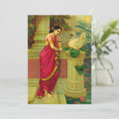 Hamsa und Damayanti von Raja Ravi Varma Dankeskarte (Stehend Vorderseite)