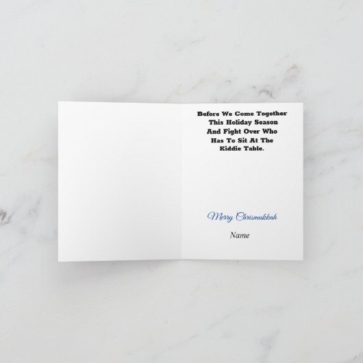 Hamsa und Mitten Funny Chrismukkah Grußkarte Karte (Innenseite)