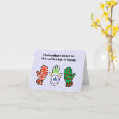 Hamsa und Mittens Chrismukkah Card Karte (Gelbe Blume)