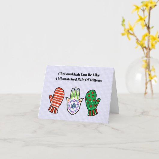 Hamsa und Mittens Chrismukkah Card Karte (Gelbe Blume)