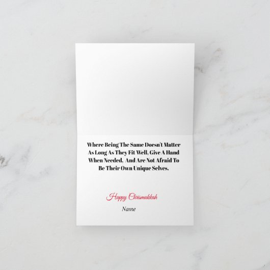 Hamsa und Mittens Chrismukkah Card Karte (Innenseite)