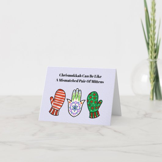 Hamsa und Mittens Chrismukkah Card Karte (Vorderseite)