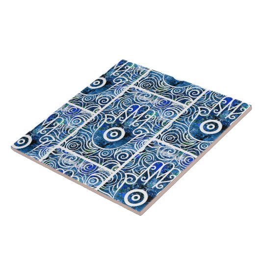 Hamsa Wirbel Fliese (Seite)