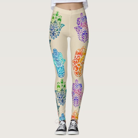 Hamsas Muster Leggings (Vorderseite)