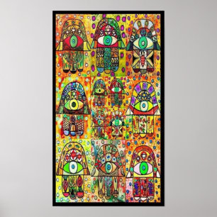 Hamsas Poster mit mehreren Vintagen Tapas