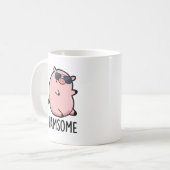 Hamsome Funny Pig Pun Kaffeetasse (Vorderseite Links)