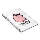 Hamsome Funny Pig Pun Notizblock (Rechte Seite)