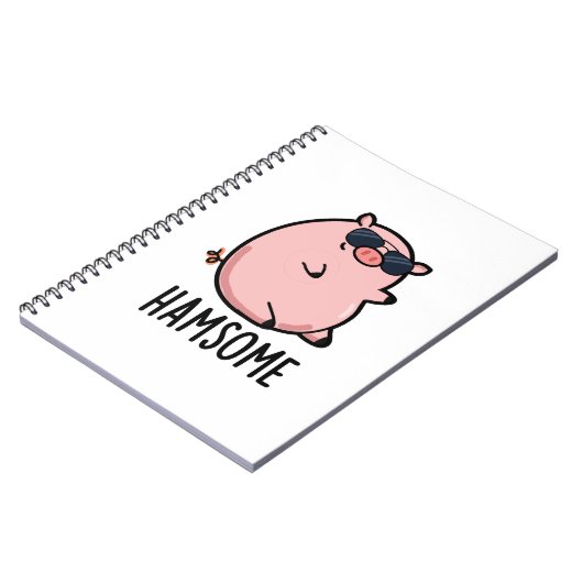 Hamsome Funny Pig Pun Notizblock (Linke Seite)