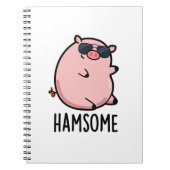Hamsome Funny Pig Pun Notizblock (Vorderseite)