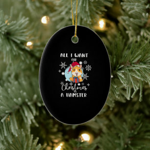 Hamster Alles, was ich Weihnachten Wollte, ist ein Keramik Ornament