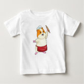 Hamster als Baker mit rollendem Button Baby T-shirt (Vorderseite)