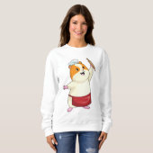 Hamster als Baker mit rollendem Button Sweatshirt (Vorne ganz)
