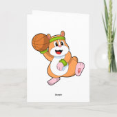 Hamster als Basketballspieler mit Basketball Karte (Rückseite)