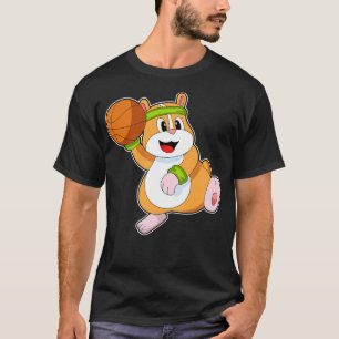 Hamster als Basketballspieler mit Basketball T-Shirt