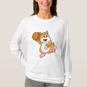 Hamster als Basketballspieler mit Basketball T-Shirt