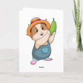 Hamster als Bauer mit Zucchini Karte (Rückseite)