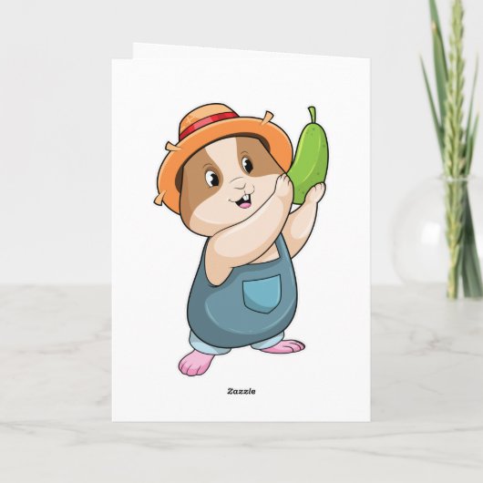 Hamster als Bauer mit Zucchini Karte (Rückseite)