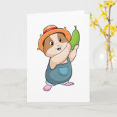 Hamster als Bauer mit Zucchini Karte (Gelbe Blume)