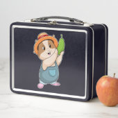 Hamster als Bauer mit Zucchini Metall Brotdose (Beispiel)