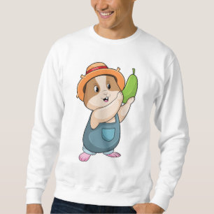 Hamster als Bauer mit Zucchini Sweatshirt
