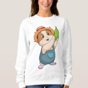 Hamster als Bauer mit Zucchini Sweatshirt