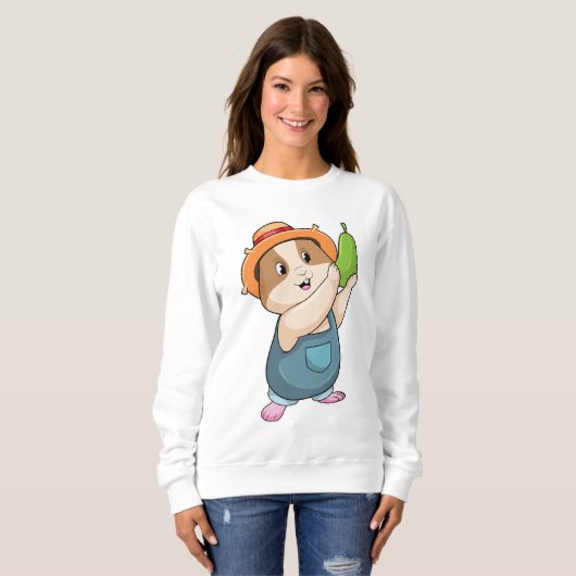 Hamster als Bauer mit Zucchini Sweatshirt (Vorne ganz)