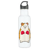 Hamster als Boxer mit Boxhandschuhen Edelstahlflasche (Vorderseite)