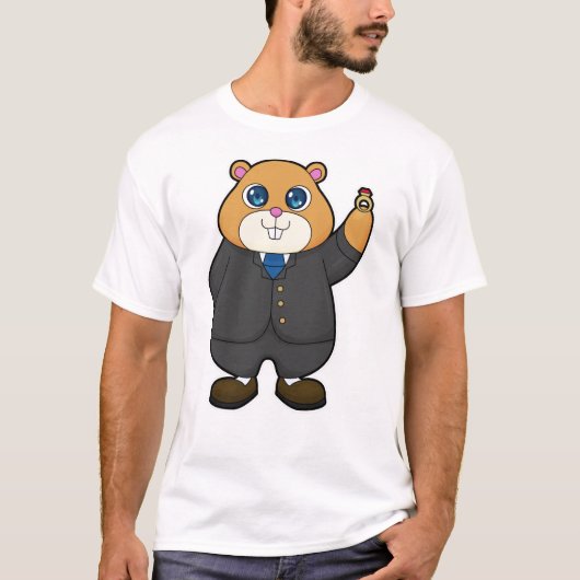 Hamster als Bräutigam mit Ehering T-Shirt (Vorderseite)