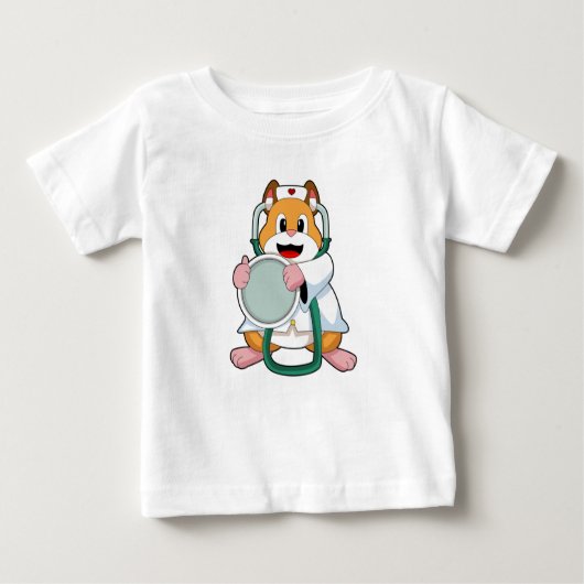 Hamster als Doktor mit Stethoscope.PNG Baby T-shirt (Vorderseite)