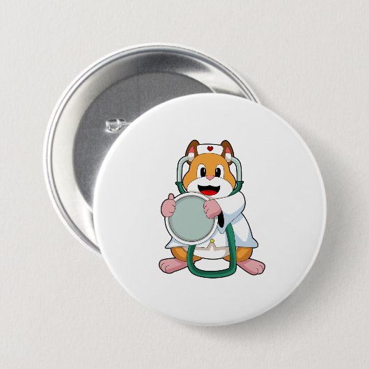 Hamster als Doktor mit Stethoscope.PNG Button (Vorne & Hinten)
