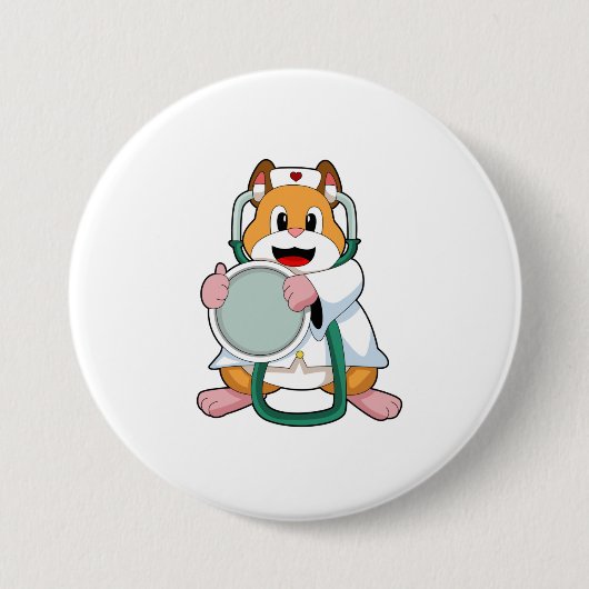 Hamster als Doktor mit Stethoscope.PNG Button (Vorderseite)