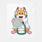 Hamster als Doktor mit Stethoscope.PNG Fleecedecke (Vorderseite)