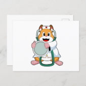 Hamster als Doktor mit Stethoscope.PNG Postkarte (Vorne/Hinten)
