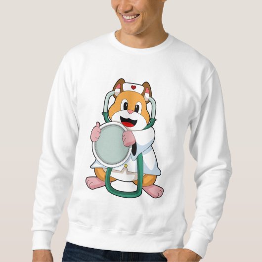 Hamster als Doktor mit Stethoscope.PNG Sweatshirt (Vorderseite)