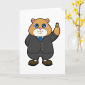 Hamster als Groom mit Ehering Karte (Gelbe Blume)