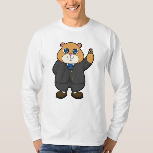 Hamster als Groom mit Ehering T-Shirt (Vorderseite)