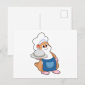 Hamster als Koch mit Platte Postkarte (Vorne/Hinten)
