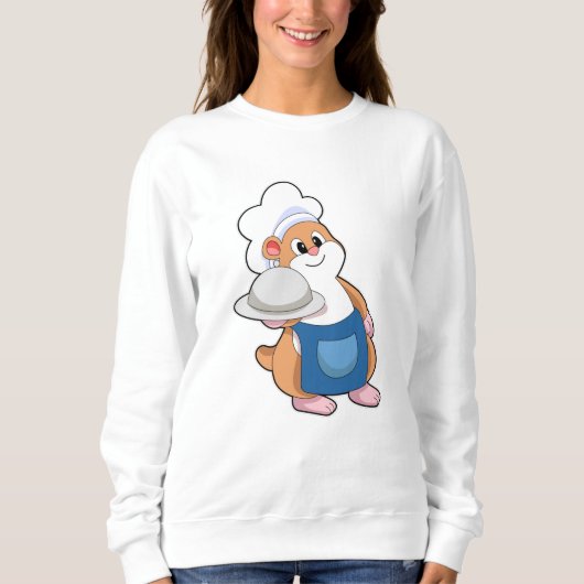 Hamster als Koch mit Platter Sweatshirt (Vorderseite)