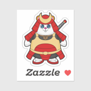 Hamster als Krieger mit Rüstung Aufkleber