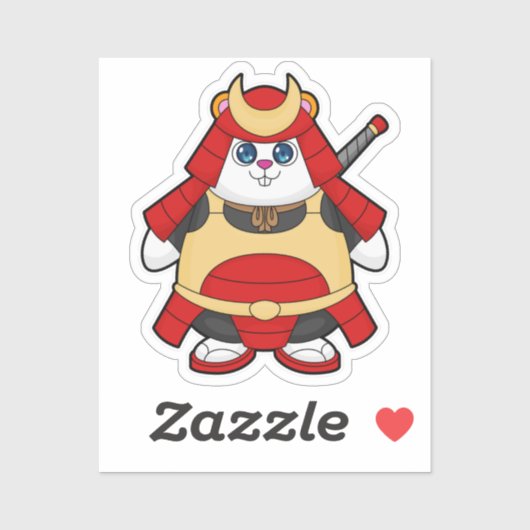 Hamster als Krieger mit Rüstung Aufkleber (Blatt)