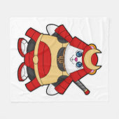 Hamster als Krieger mit Rüstung Fleecedecke (Vorderseite (Horizontal))