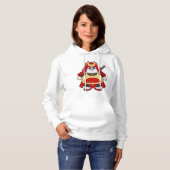 Hamster als Krieger mit Rüstung Hoodie (Vorne ganz)