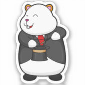 Hamster als Magier mit Zauberstab & Hut Aufkleber (Vorderseite)