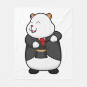 Hamster als Magier mit Zauberstab & Hut Fleecedecke (Vorderseite)