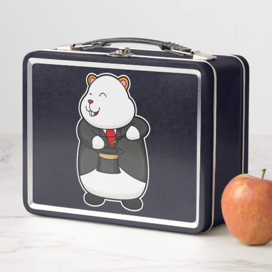 Hamster als Magier mit Zauberstab-Hut Metall Brotdose (Beispiel)