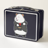 Hamster als Magier mit Zauberstab-Hut Metall Brotdose (Vorderseite)