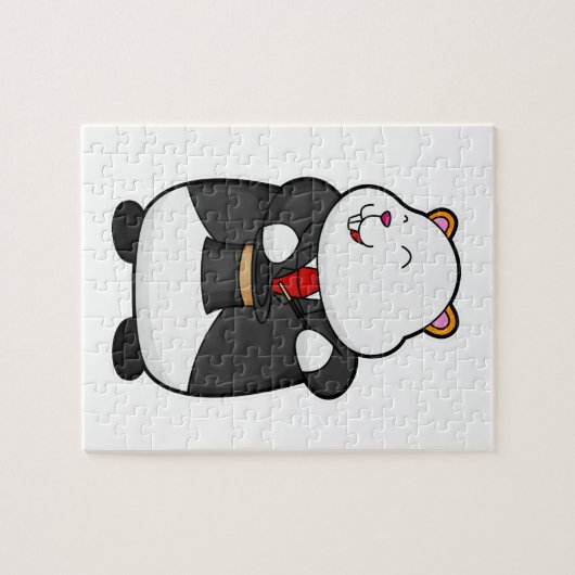 Hamster als Magier mit Zauberstab & Hut Puzzle (Horizontal)