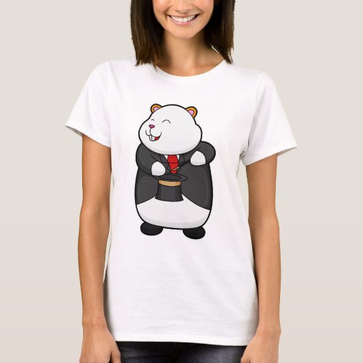 Hamster als Magier mit Zauberstab & Hut T-Shirt (Vorderseite)